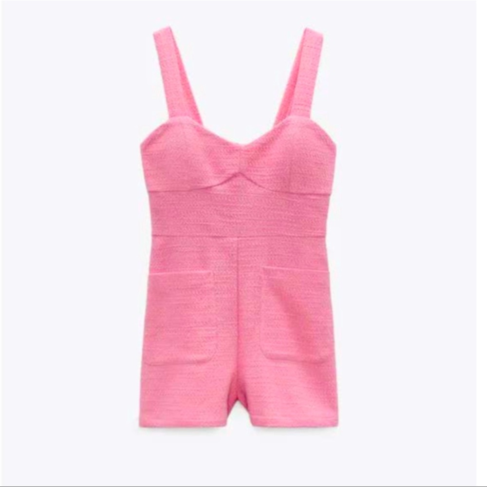 COPY - Zara pink weave romper